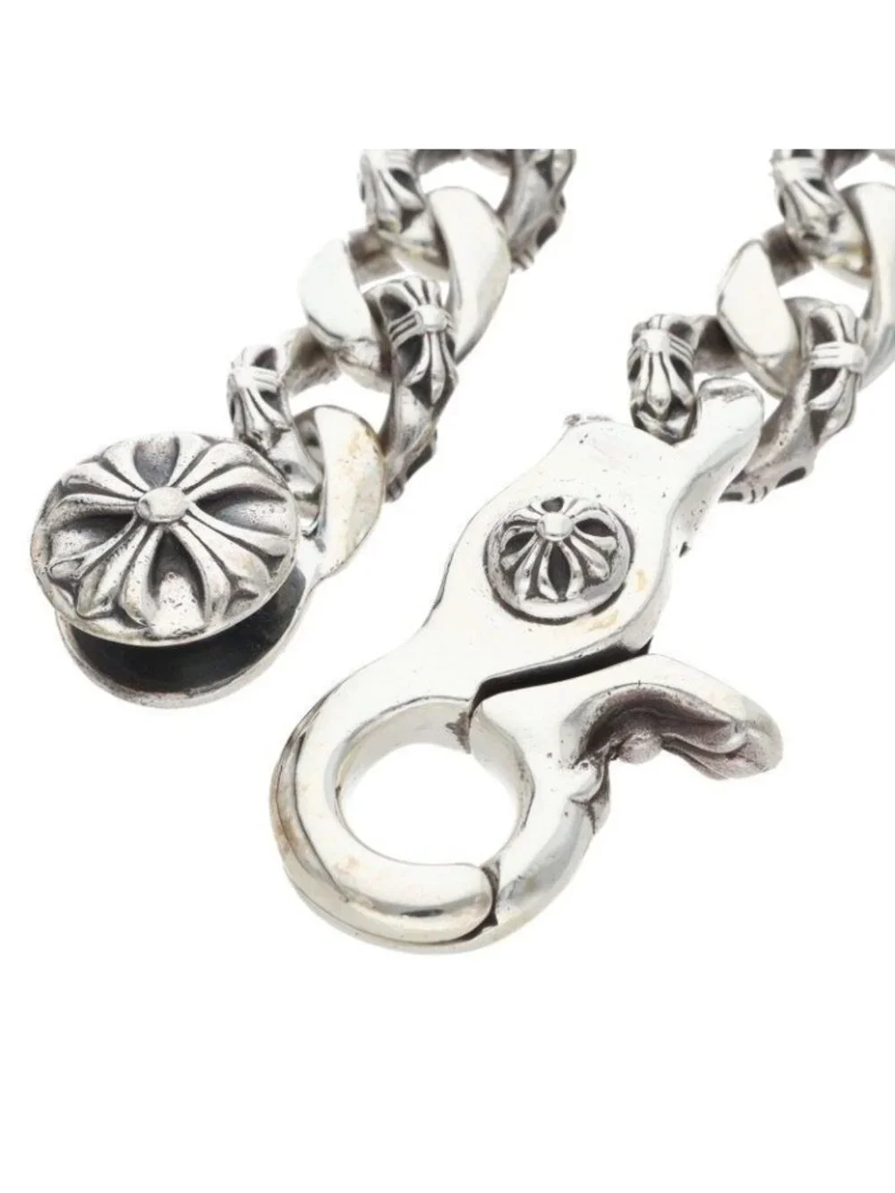 Chrome Hearts Fncy Chn Lnk Fancy Link Clip Vintage Silver Bracelet